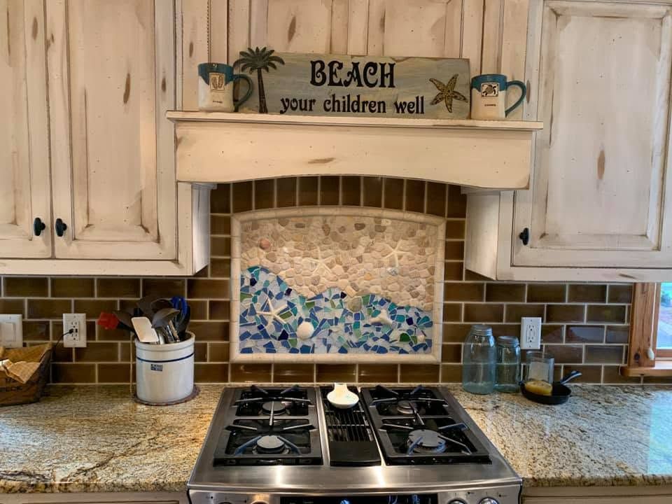 Beach mosaic kitchen