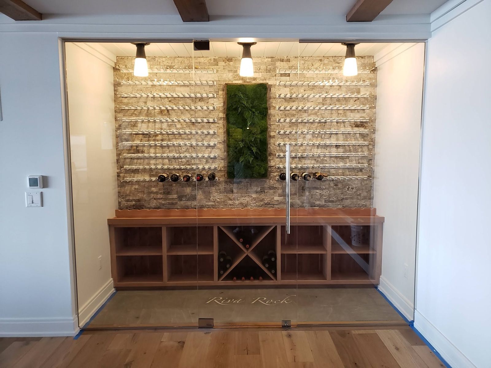 Wine bar with wood floor
